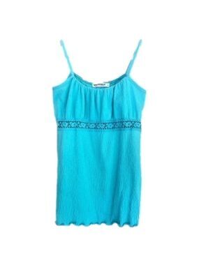 Vintage Younique lace trim lettuce hem cami size small